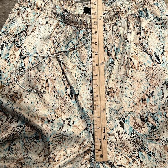 AFRM High Waist Snake Skin Print Pull-on Satin Wide Leg Pants Size M - Picture 6 of 9